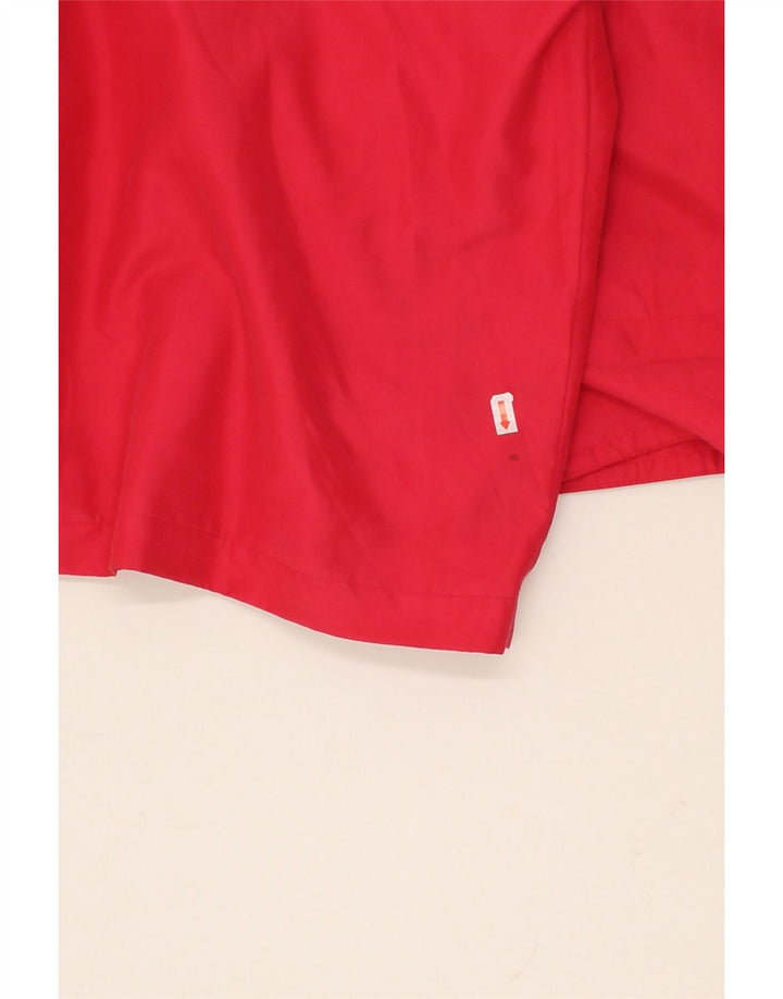 VINTAGE Womens Hooded Overcoat UK 12 Medium  Red Polyester Vintage Vintage and Second-Hand Vintage from Messina Hembry 