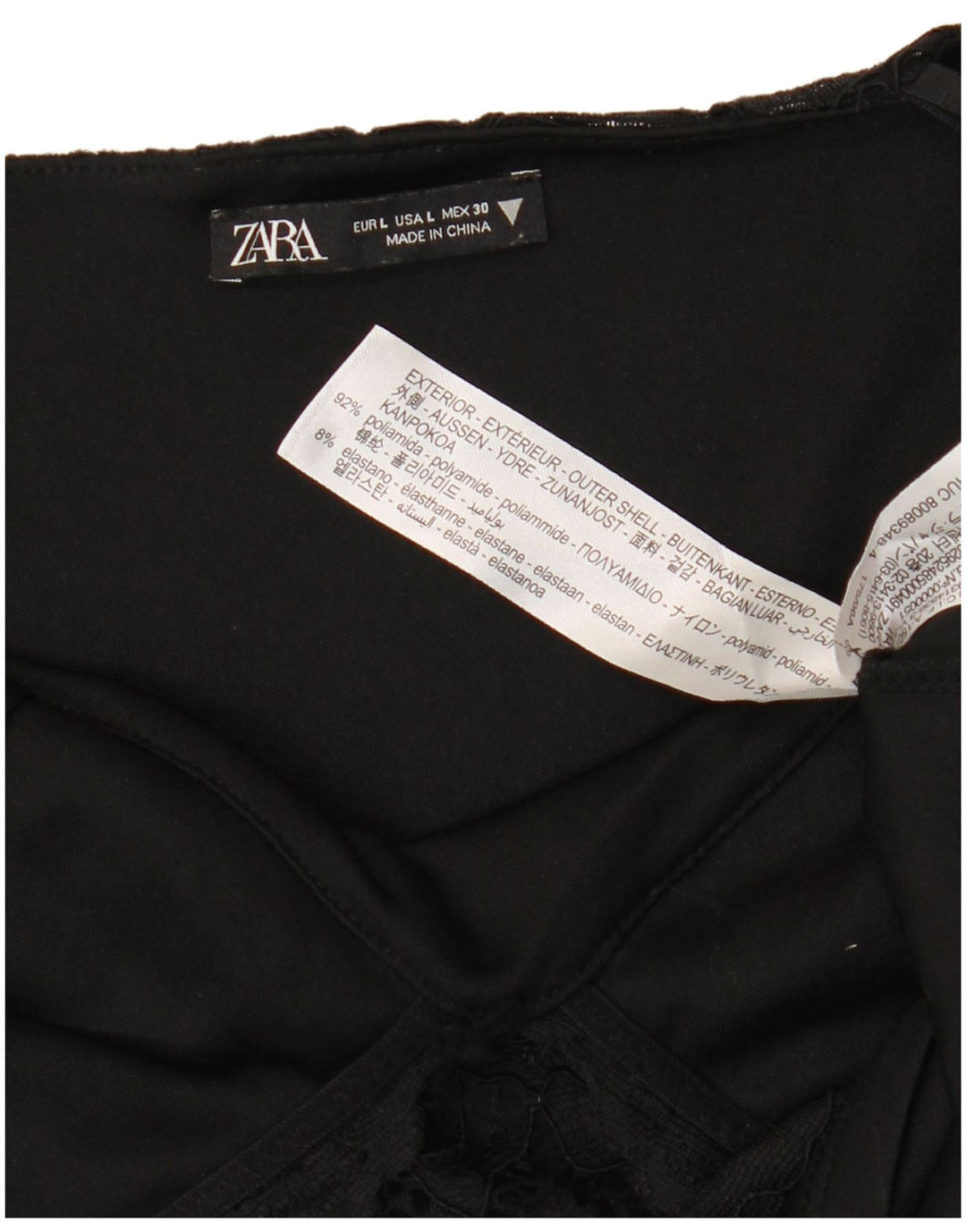 ZARA Womens Slip Dress UK 14 Large Black Polyamide