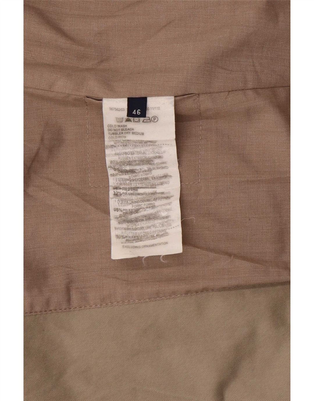 Damska marynarka zapinana na 2 guziki Trussardi Jeans IT 46, duża, beżowa bawełna