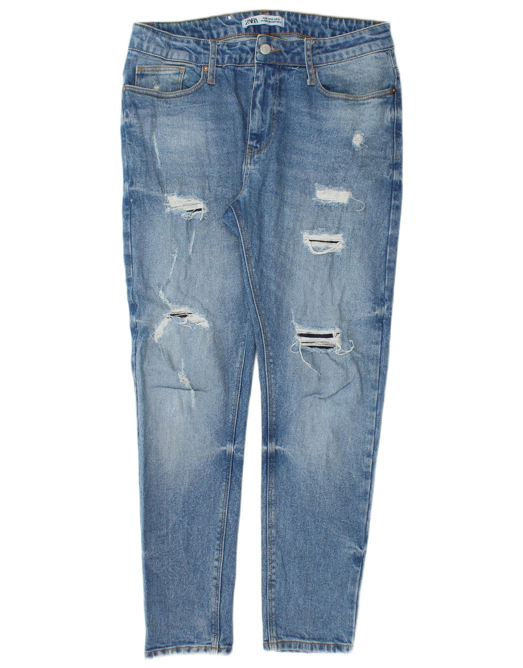 Damskie jeansy Zara w trudnej sytuacji W33 L28 niebieskie