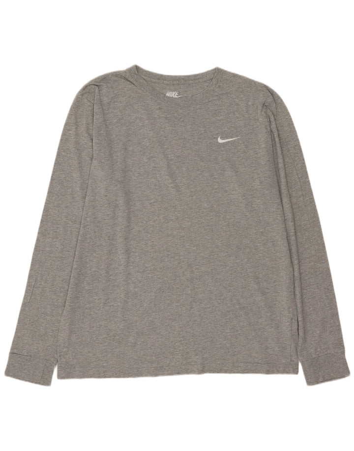 Męska koszulka Nike o regularnym kroju z długim rękawem, duża, szara, nakrapiana bawełna