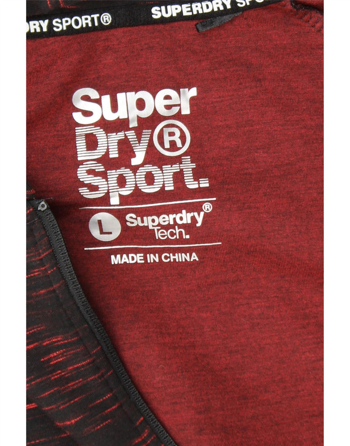 SUPERDRY Damski sweter z kapturem i zamkiem UK 16, duży, czarny, nakrapiany