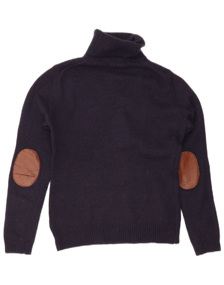 Sweter damski Massimo Dutti z wywijanym dekoltem UK 12, średni granatowy