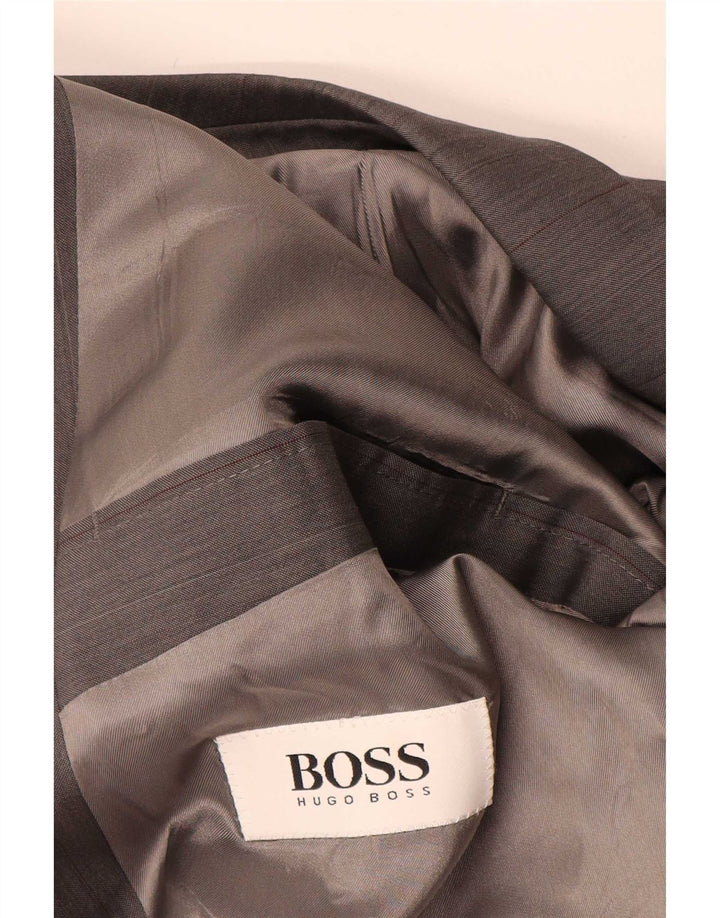 Męska marynarka dwurzędowa Hugo Boss IT 50, duża, wełniana w szare paski