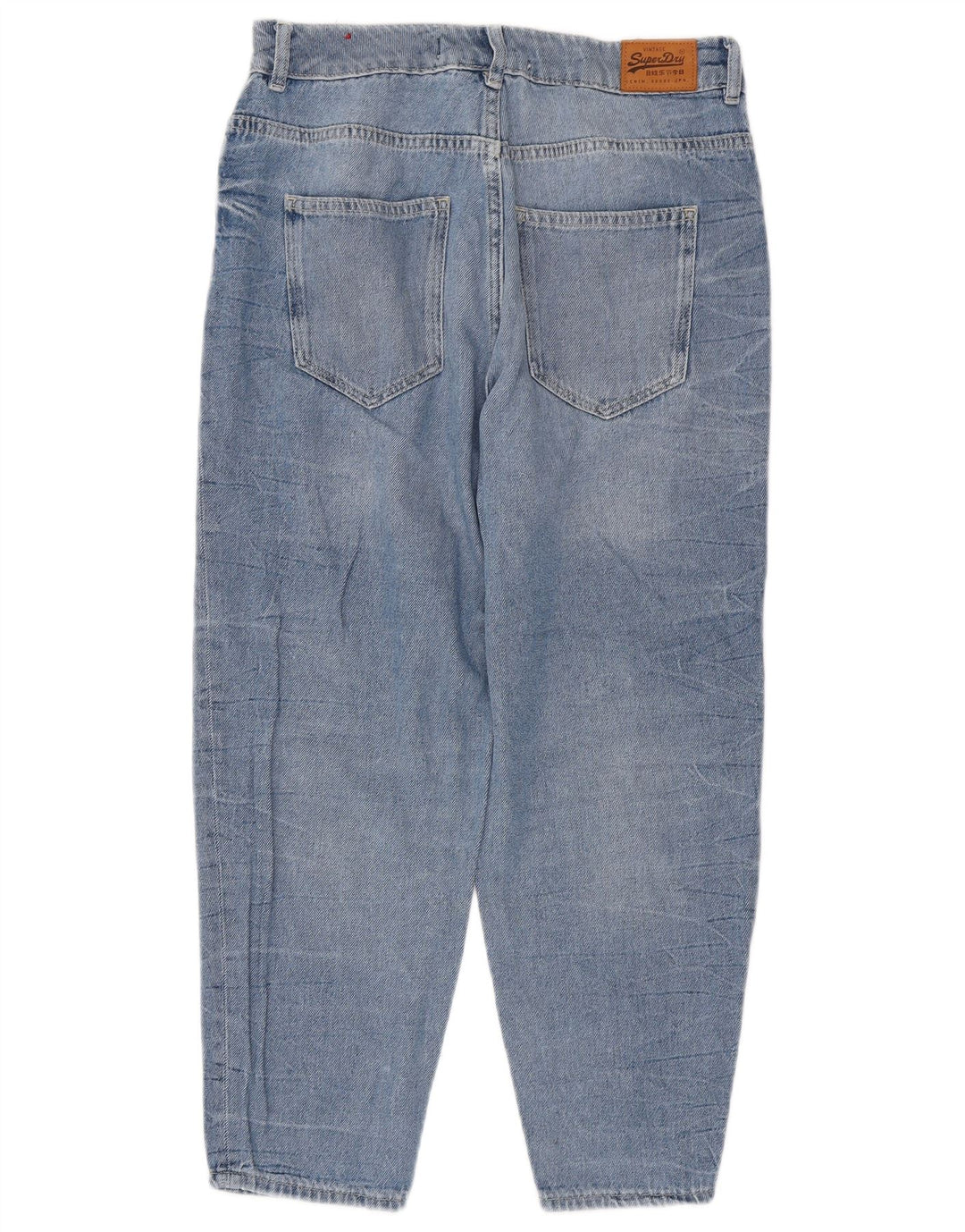 Damskie jeansy Superdry Ruby z wysokim stanem, wąskie, W30 L24, niebieska bawełna