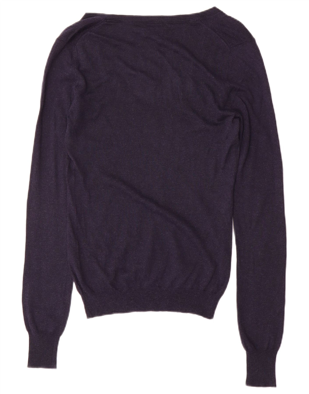 Sweter damski Massimo Dutti z dekoltem w kształcie litery V, UK 12, średni granatowy jedwab