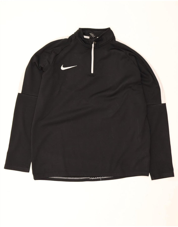Męski dres Nike Dri Fit z zamkiem błyskawicznym na szyi i średnim czarnym kolorem