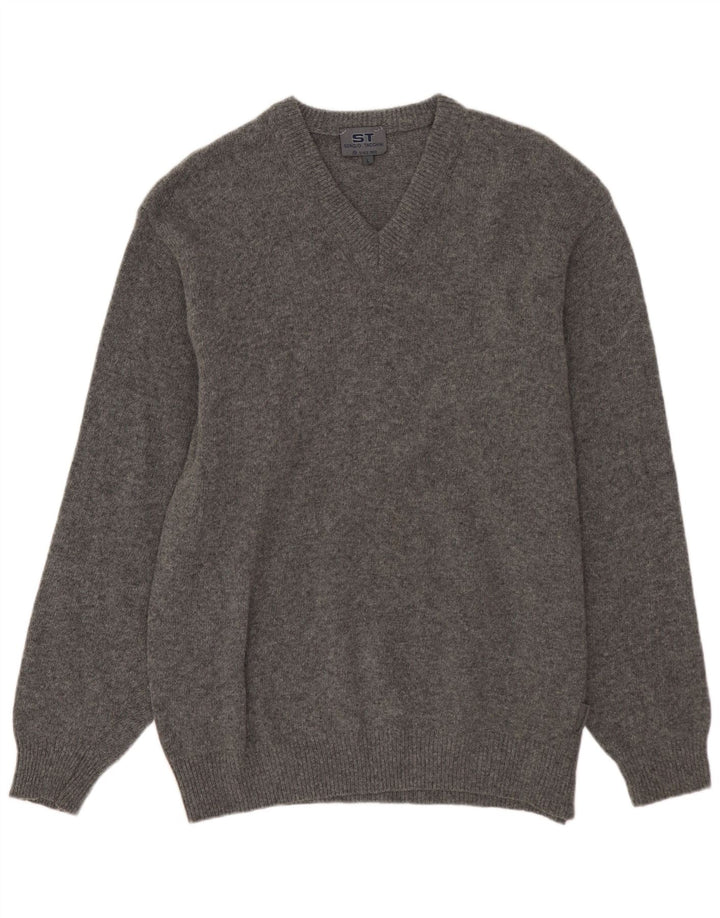 SERGIO TACCHINI Męski sweter z dekoltem w kształcie litery V, duży, szary