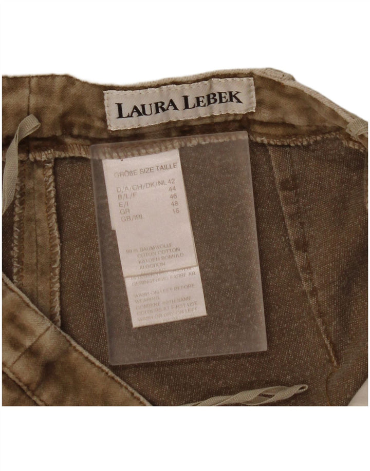 LAURA LEBEK Damskie spodnie typu bootcut UK 16 duże W32 L32 brązowe