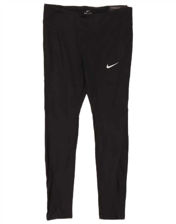 Damskie legginsy Nike Dri Fit UK 14, duże, czarne, poliestrowe