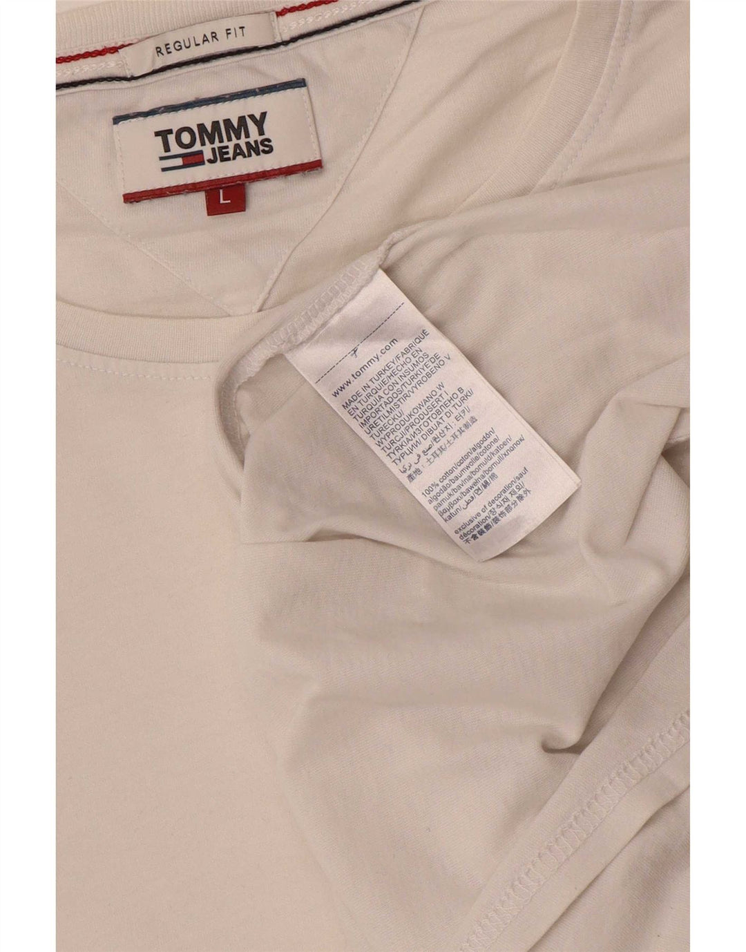 Męska koszulka o regularnym kroju Tommy Hilfiger, duża, biała, bawełniana