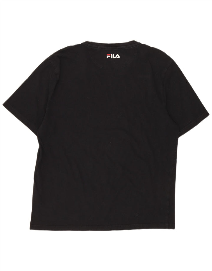 Męski T-shirt z grafiką FILA, duży, czarny