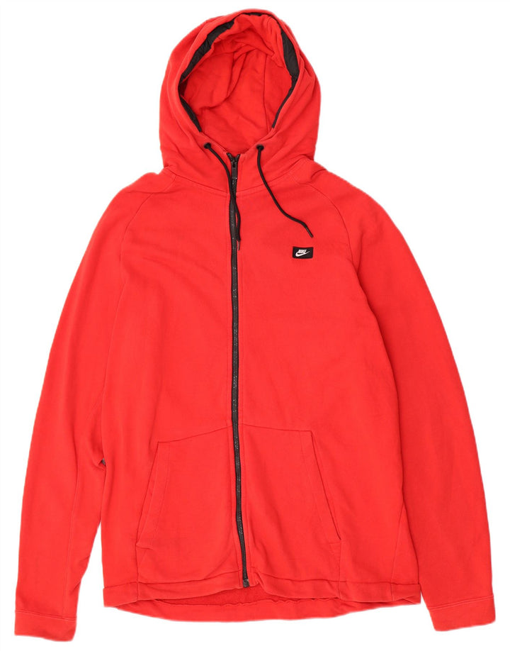 Męski sweter z kapturem i zamkiem NIKE XL, czerwony, bawełniany