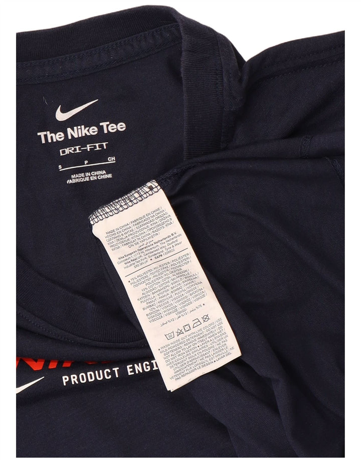 Męski T-shirt z grafiką Nike Dri Fit, mały, granatowy poliester