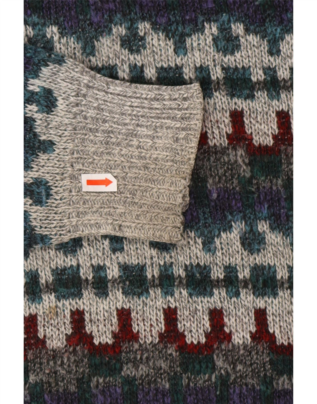 Męski sweter polo w stylu VINTAGE IT 48 Średni wielobarwny Fair Isle