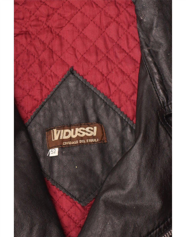 Vintage męska skórzana kurtka motocyklowa IT 52 XL czarna