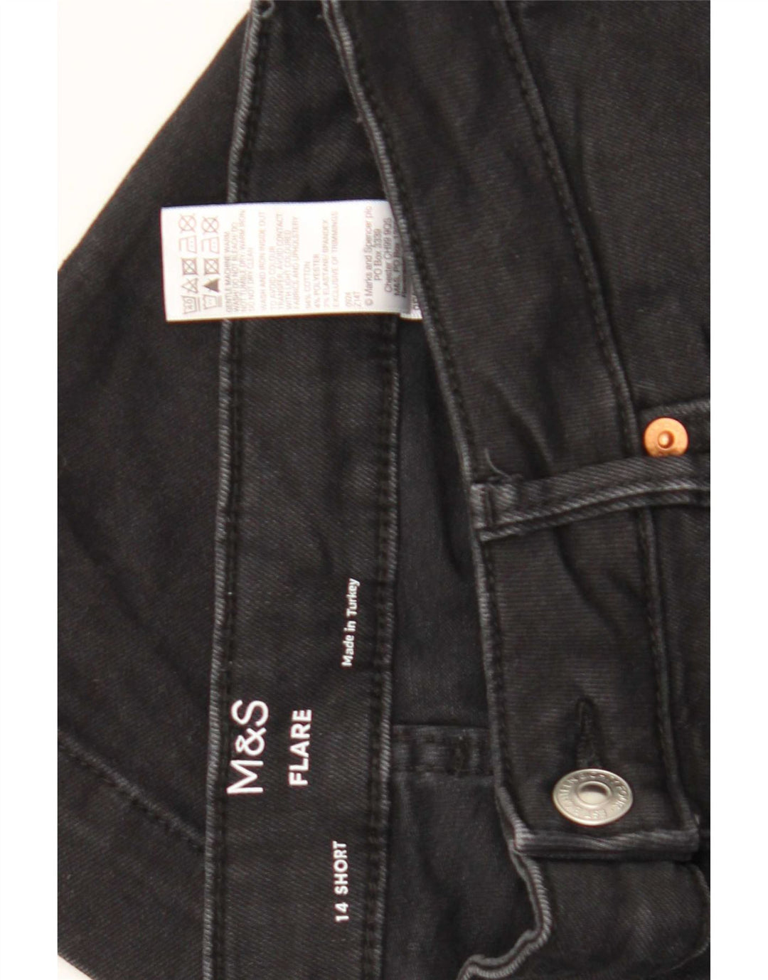 Marks & Spencer Damskie Rozkloszowane Dżinsy UK 14 Duże W32 L27 Czarna Bawełna