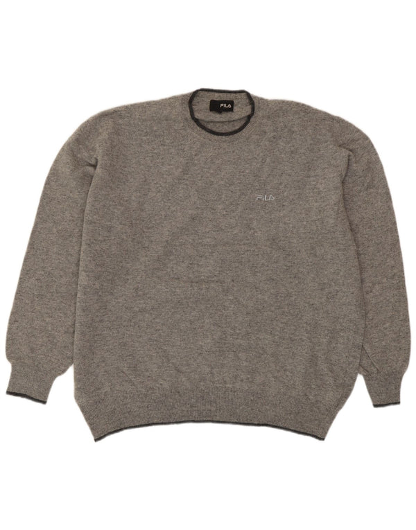 Męski sweter Fila z okrągłym dekoltem 2XL, szara wełna