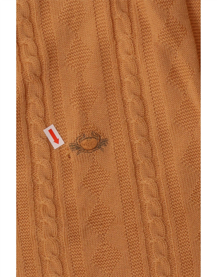 IL GRANCHIO Męski sweter rozpinany, duży, żółty, klasyczny z dziewiczej wełny