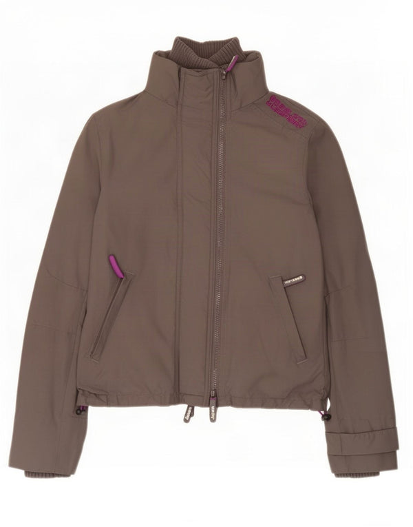 Damska kurtka wiatrówka Superdry The Windcheater Graphic UK 10, mała szara