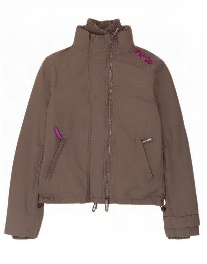 Damska kurtka wiatrówka Superdry The Windcheater Graphic UK 10, mała szara