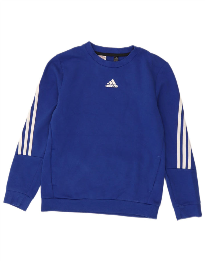 Adidas Chłopięca Bluza Sweter 11-12 Lat Niebieski Bawełna