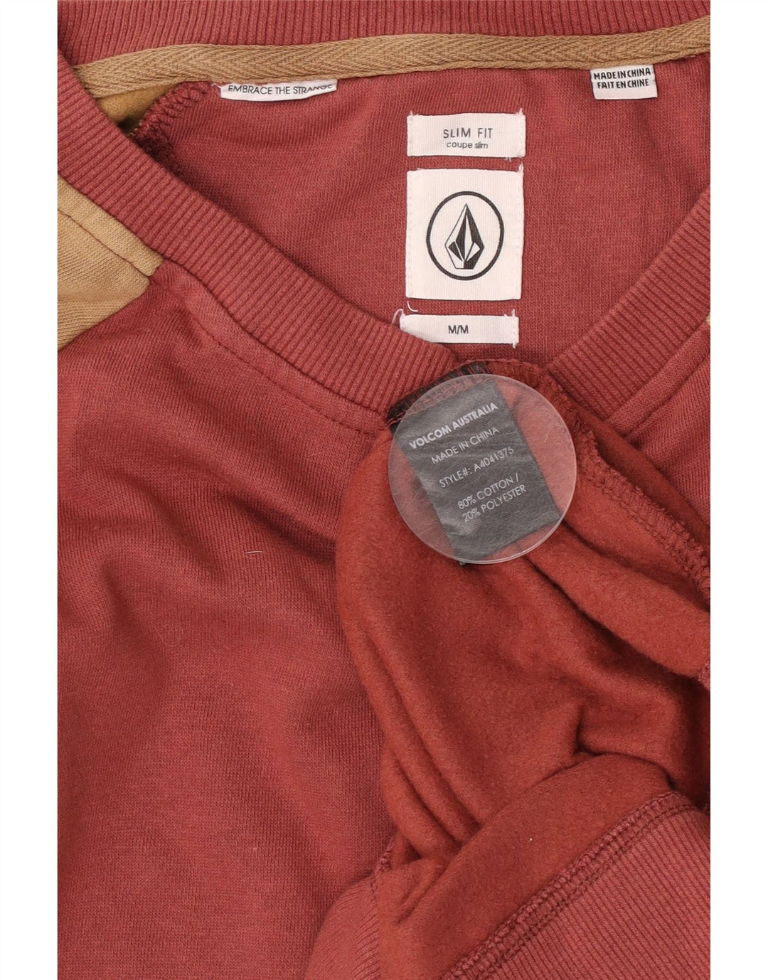 Męska bluza dresowa Volcom Slim Fit, bawełniana, w kolorze średniej czerwieni