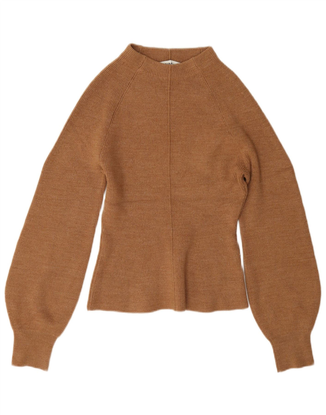 Damski sweter z golfem Zara UK 10 Mały brązowy akryl