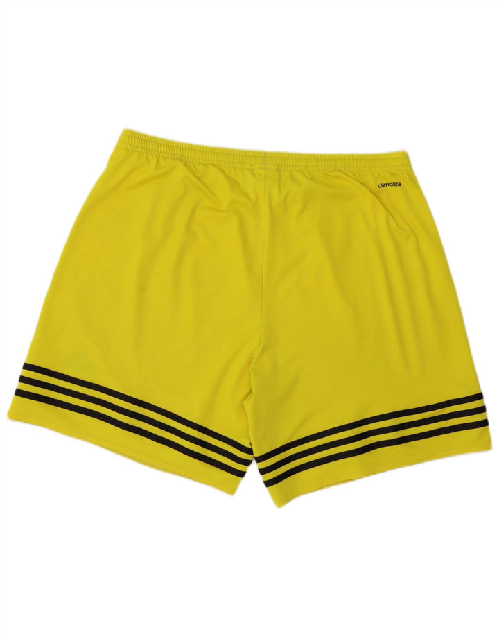 Męskie spodenki sportowe Adidas Climalite, duże, żółte, poliestrowe