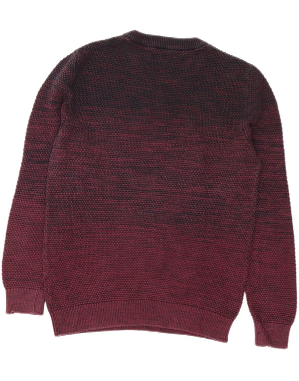 Męski sweter Jack & Jones z dekoltem w łódkę, średni bordowy blok kolorów