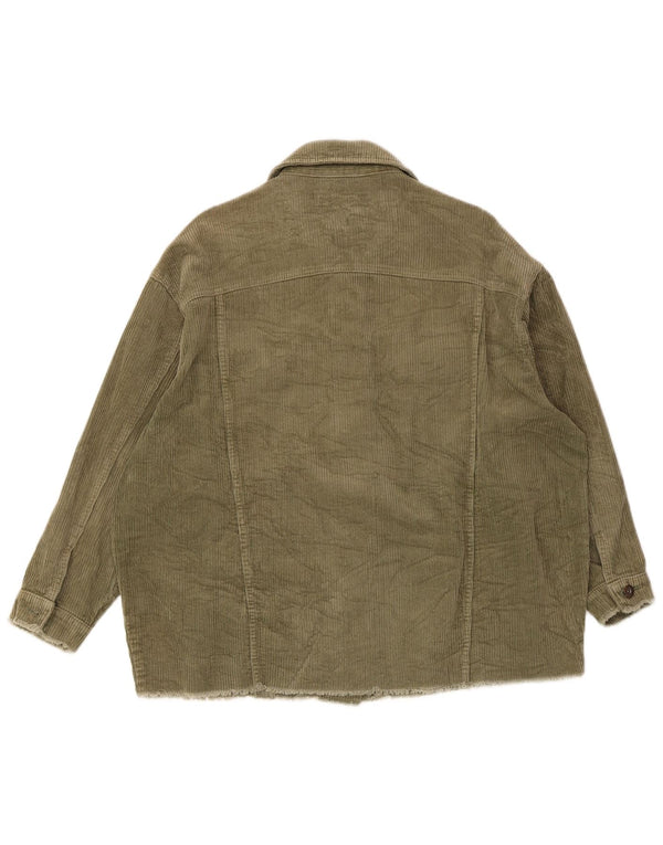 Damska, oversize'owa kurtka sztruksowa Zara UK 14, średnia bawełna khaki