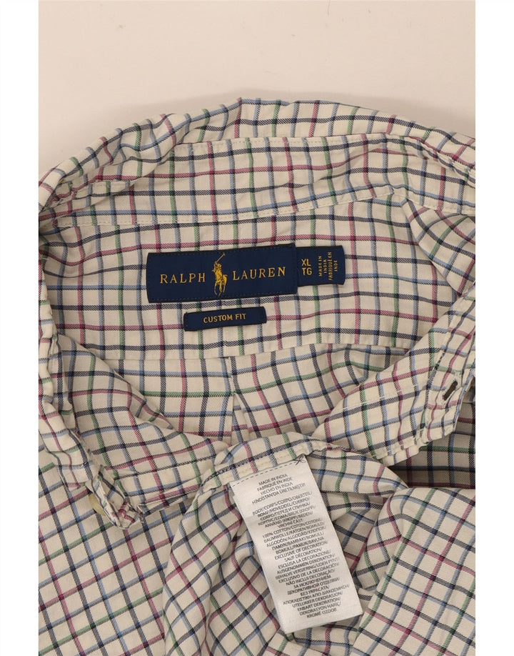 RALPH LAUREN Mens Big & Tall Custom Fit Shirt XL Multicoloured Check Vintage Ralph Lauren and Second-Hand Ralph Lauren from Messina Hembry 