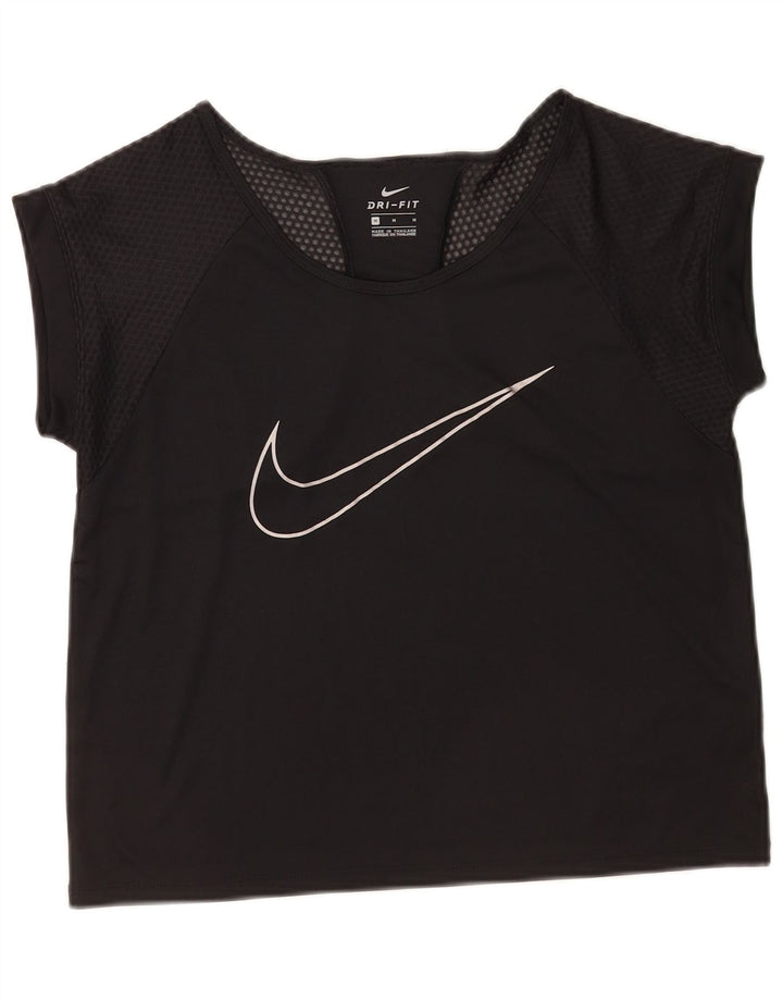Damska koszulka Nike Dri Fit Graphic Top UK 14, średni czarny poliester