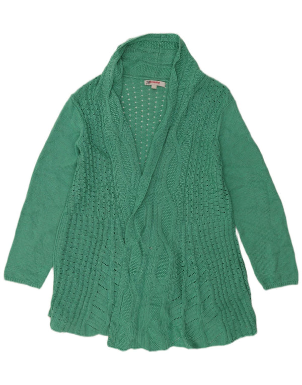 Niezbędny damski sweter rozpinany o długim kroju UK 24/26 2XL Zielony akryl