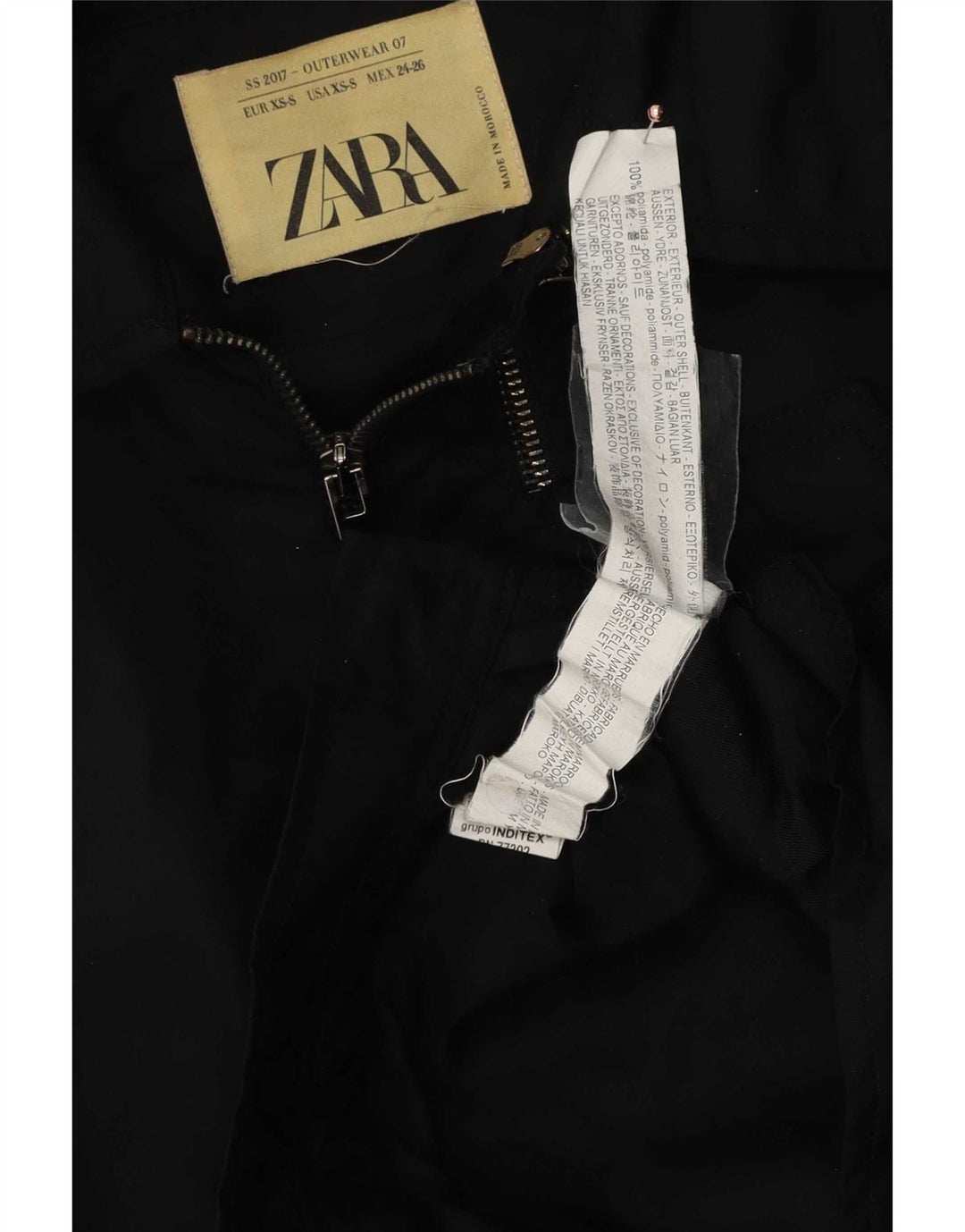 Damska krótka kurtka bomberka Zara Oversize UK 6 XS, czarna, poliamidowa