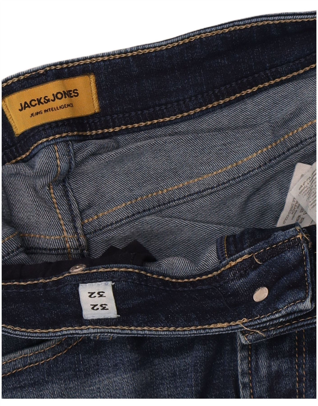 Męskie proste dżinsy Jack & Jones W32 L32 Niebieskie bawełniane