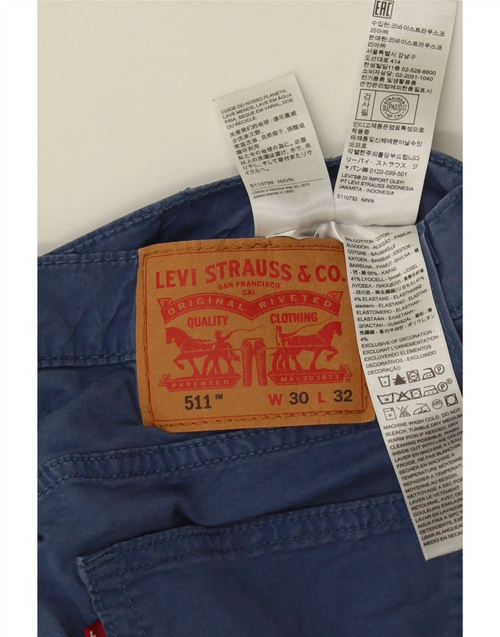 Męskie spodnie Levi's 511 Slim Casual W30 L32 Niebieska bawełna
