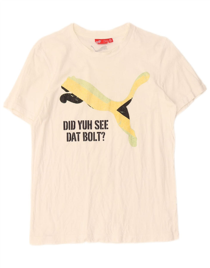Męska koszulka z grafiką Puma, mała, biała