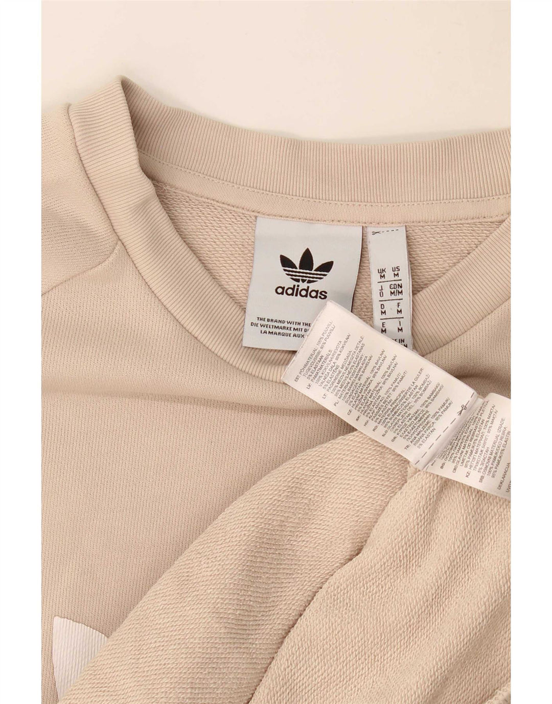Męska bluza Adidas z grafiką, średnia beżowa bawełna