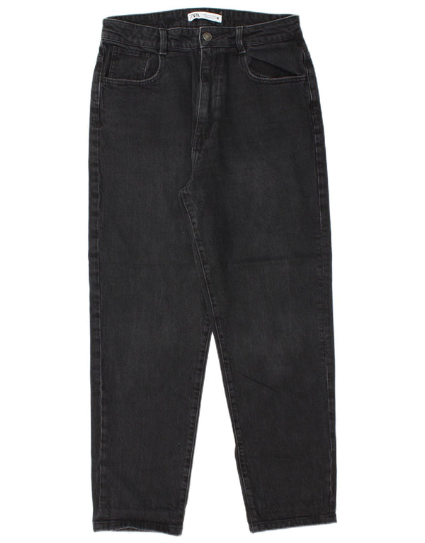 Damskie jeansy z wysokim stanem Zara EU 42 Large W32 L27 Czarna bawełna