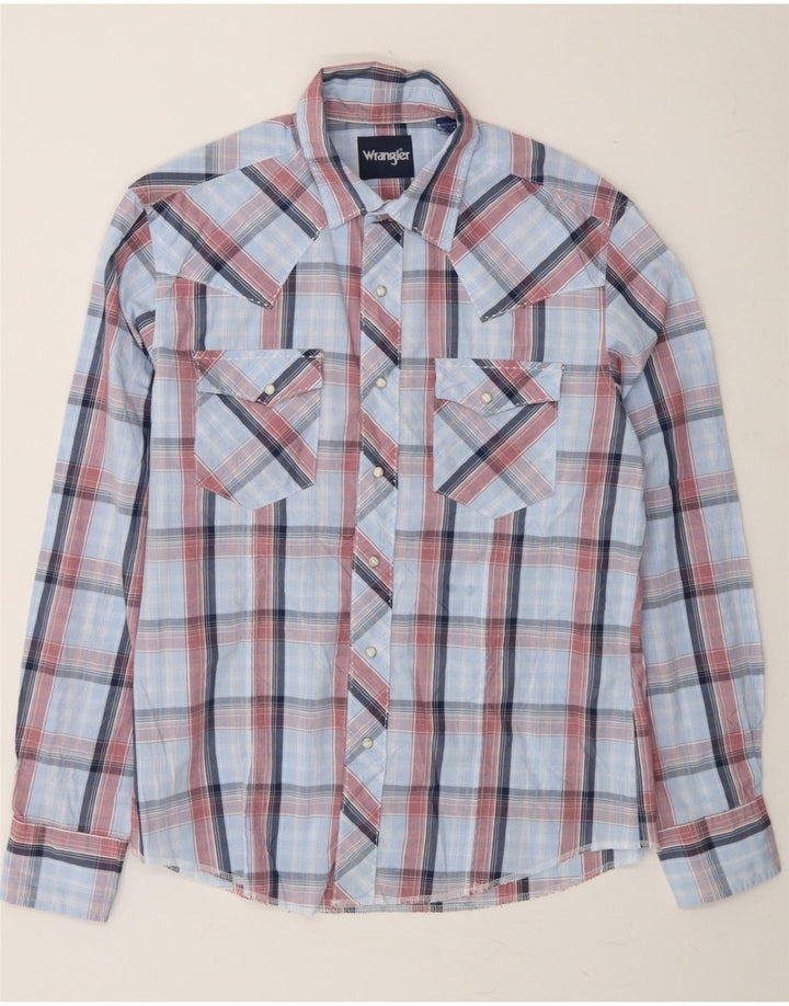 WRANGLER Mens Shirt Medium Blue Check Cotton Vintage Wrangler and Second-Hand Wrangler from Messina Hembry 