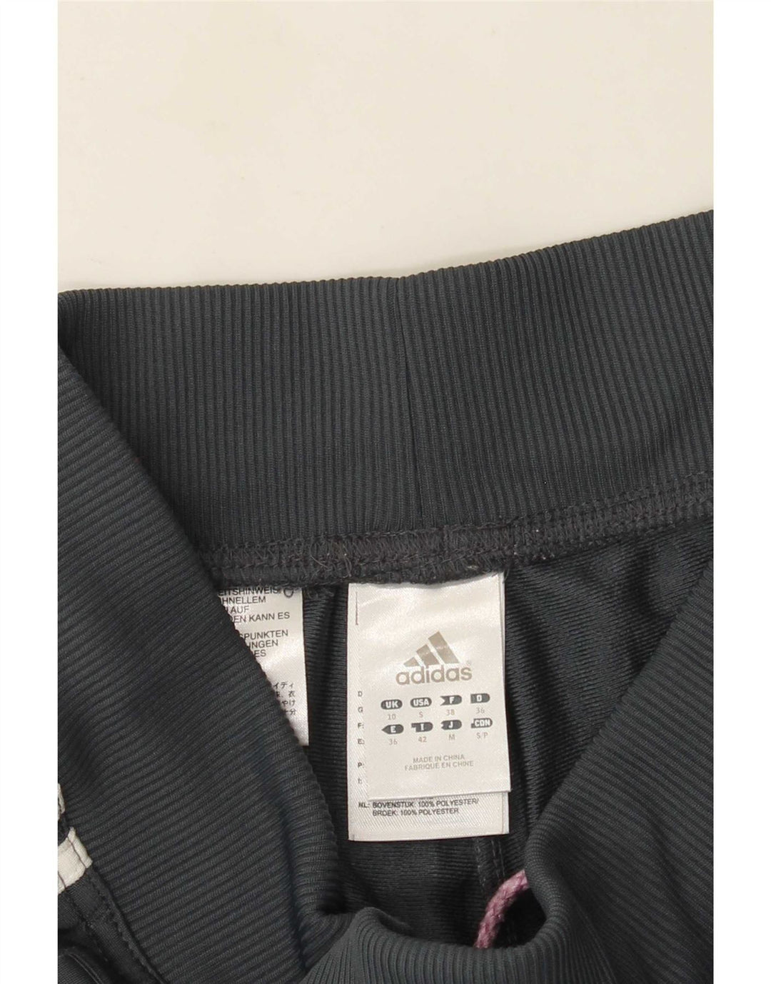 Damskie spodnie dresowe Adidas UK 10, małe, szare, poliestrowe