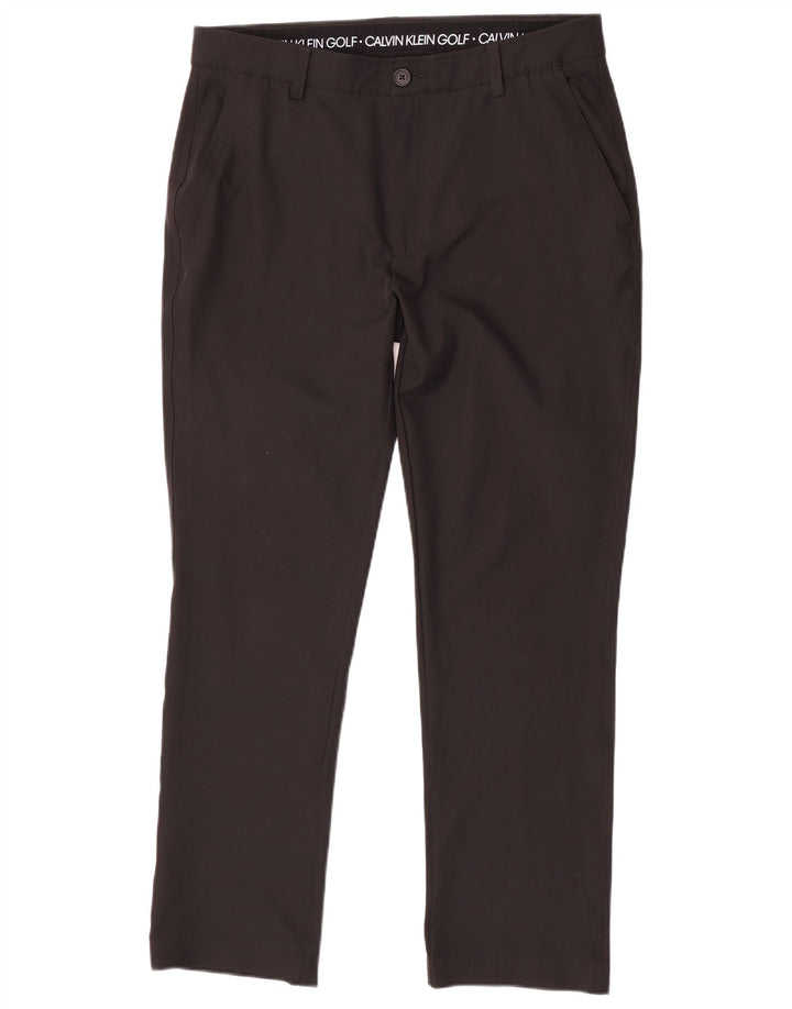 Męskie proste spodnie chino Calvin Klein W34 L31 Czarny poliester