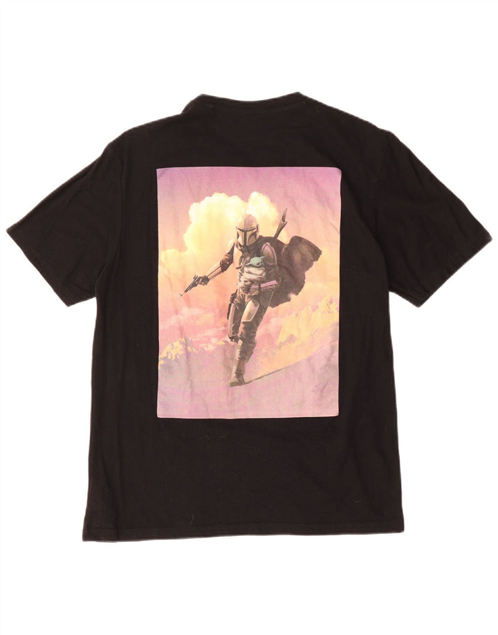 Męski T-shirt z grafiką Pull & Bear, średni czarny, bawełniany