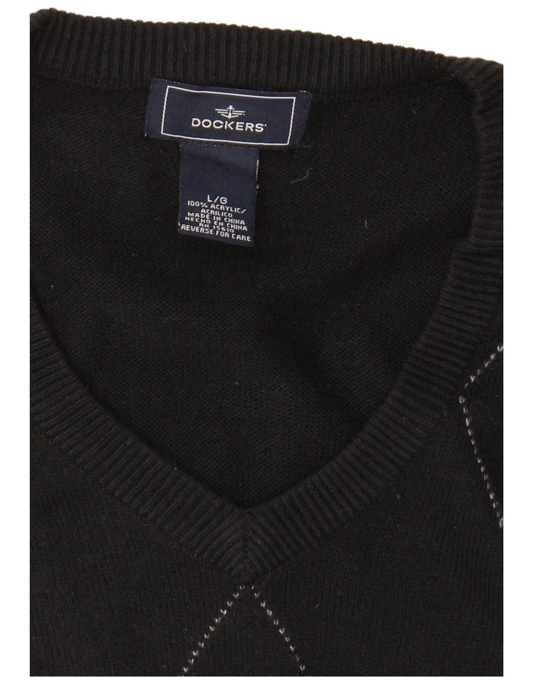 Męski podkoszulek DOCKERS z kamizelką, duży, czarny Argyle/Diamentowy akryl