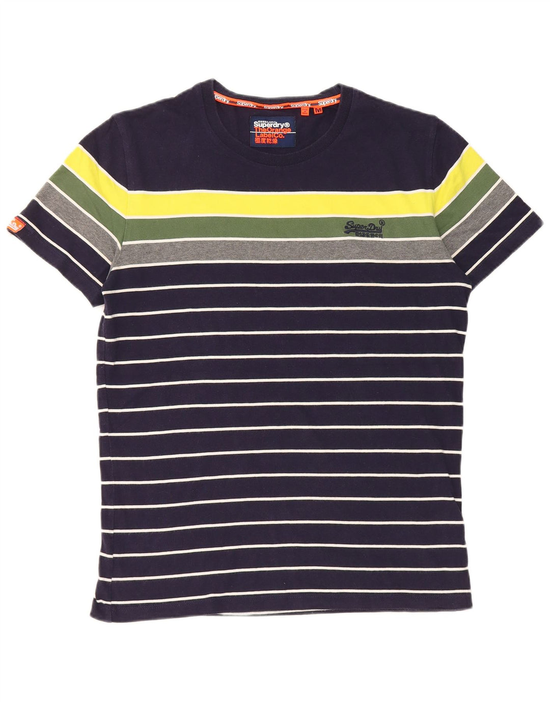 T-shirt męski Superdry Średni, granatowy, bawełniany blok kolorów