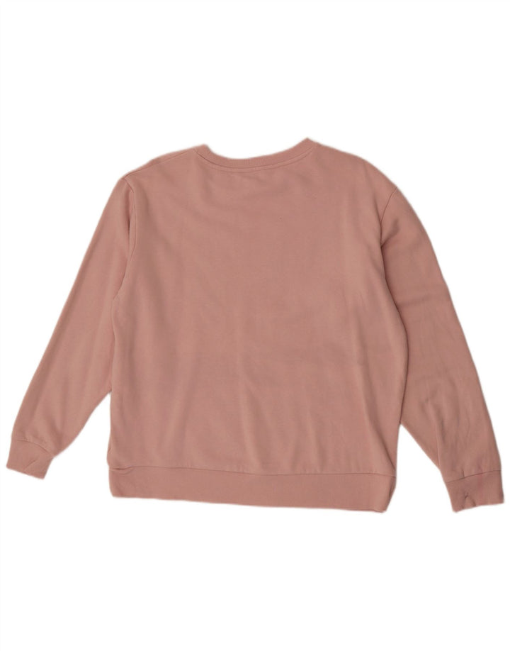 Marks & Spencer Damski sweter oversize UK 14, średni, różowy, bawełniany