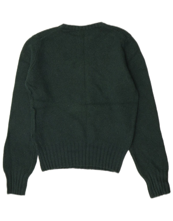 Damski sweter Benetton Crop Graphic z okrągłym dekoltem UK 10 Small Green