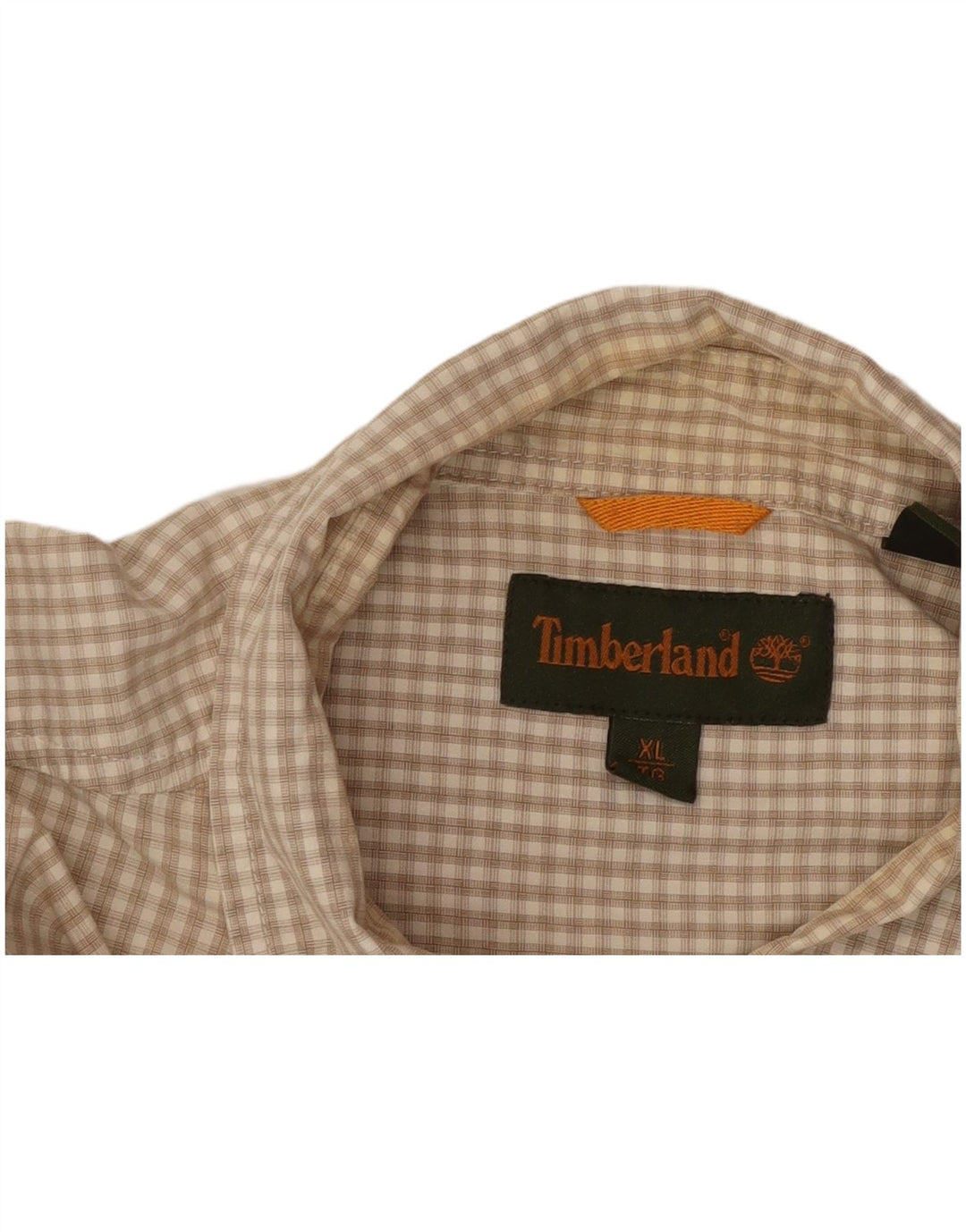 Koszula męska z krótkim rękawem TIMBERLAND XL, bawełniana w beżową kratkę