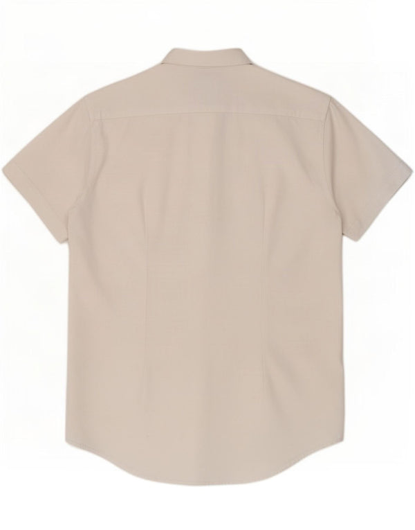 Męska koszula slim fit z krótkim rękawem Zara, średnia biel